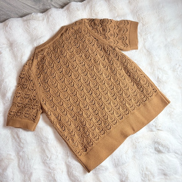 Boden short sleeve crochet cardigan in gingerbread - small - Picture 6 of 6